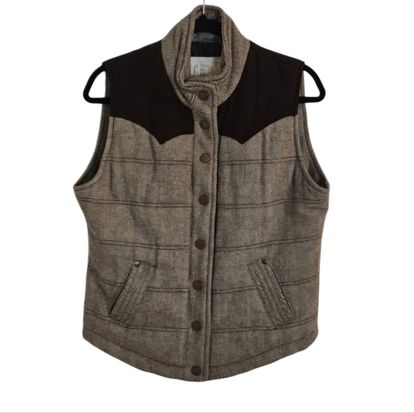 Ci Sono Brown Quilted Faux Suede Vest with Pockets size Medium - Picture 1 of 6